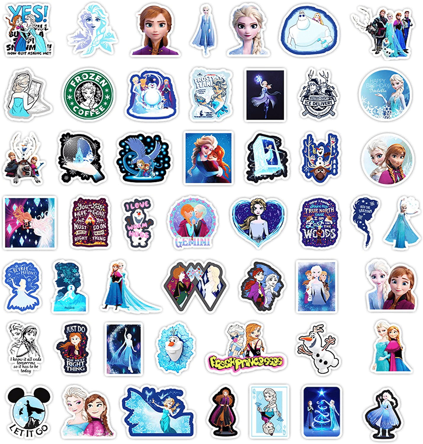 a display of many different types of stickers 